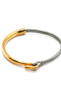 Polar Leather + 24K Gold Plate Bangle Bracelet