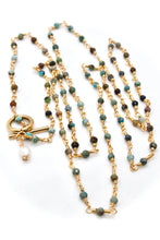 Load image into Gallery viewer, African Turquoise Chain Long Necklace -French Flair Collection- N2-2270
