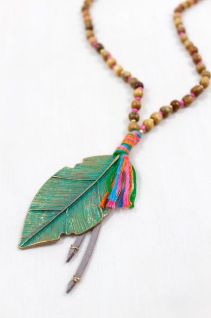 Metal Fall Leaf Necklace -The Classics Collection- N2-811