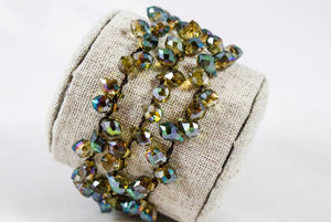 Hand Knotted Convertible Crochet Bracelet, Necklace, or Headband, Crystals - WR-050