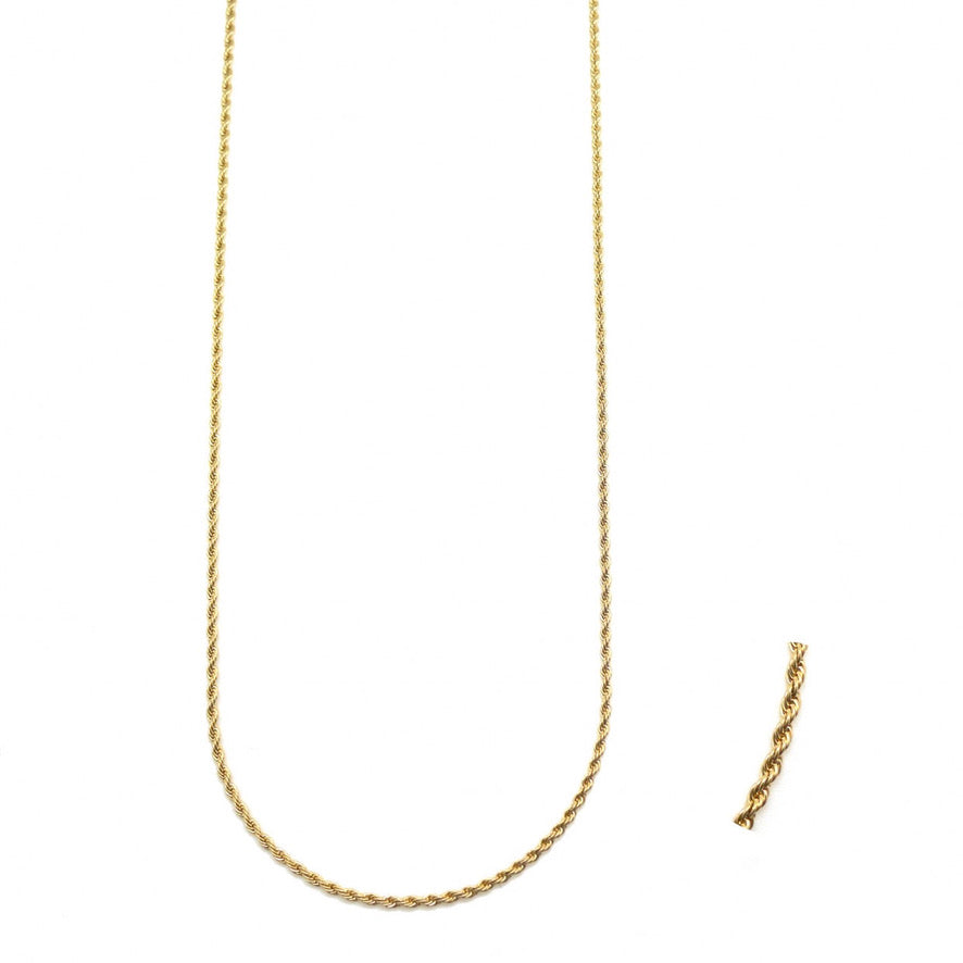 Long Twisted 24K Gold Plate Chain Necklace -French Flair Collection- N2-2138