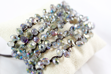 Load image into Gallery viewer, Hand Knotted Convertible Crochet Bracelet or Necklace, Crystals - WR5-049
