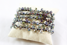 Load image into Gallery viewer, Hand Knotted Convertible Crochet Bracelet or Necklace, Crystals - WR5-049
