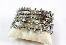 Load image into Gallery viewer, Hand Knotted Convertible Crochet Bracelet or Necklace, Crystals - WR5-049