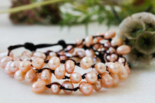 Load image into Gallery viewer, Hand Knotted Convertible Crochet Bracelet, Necklace, or Headband, Freshwater Pearls - WR-028