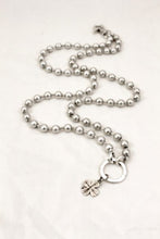 Load image into Gallery viewer, Convertible Short or Long Silver Ball Chain Lucky Shamrock -The Classics Collection- N2-892
