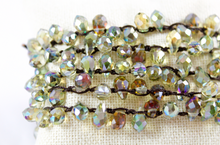 Load image into Gallery viewer, Hand Knotted Convertible Crochet Bracelet or Necklace, Crystals - WR5-050