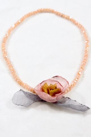 Light Pink Double Crystal Flower Bracelet -The Classics Collection- B1-1024