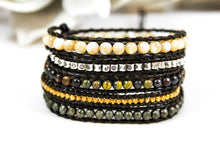 Load image into Gallery viewer, Curry - Semi Precious Stone Mix Wrap Bracelet