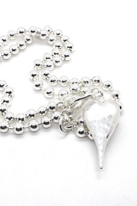 Large Silver Heart Necklace to Wear Short or Long -The Classics Collection- N2-2180