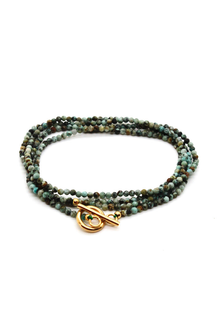 Faceted African Turquoise Necklace or Bracelet -French Flair Collection- N2-2094