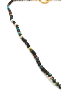 Short African Turquoise Faceted Necklace -French Flair Collection- -2269