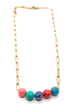 Load image into Gallery viewer, Five Bead Stone Necklace -French Flair Collection- N2-2259
