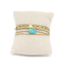 Load image into Gallery viewer, Heart Turquoise and Gold Chain Bracelet - French Flair Collection - B1-2013
