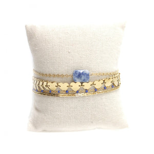 Lapis on Gold Chain Bracelet - French Flair Collection - B1-2014