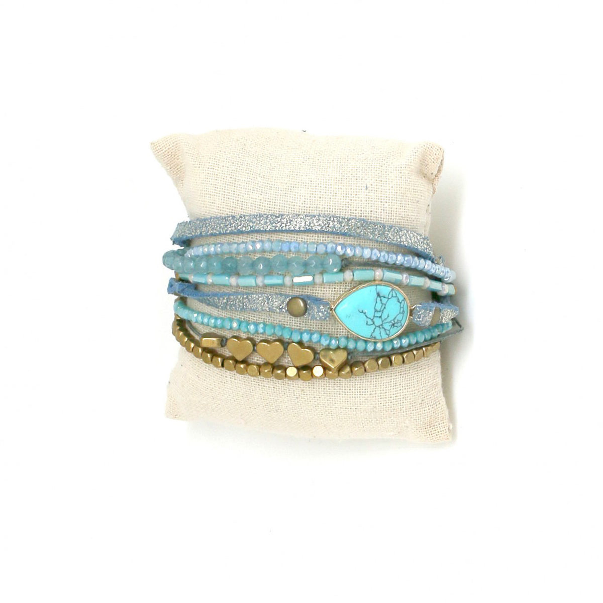 Multi Strand All in One Turquoise Bracelet -French Flair Collection- B1-2033