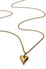Load image into Gallery viewer, Single 24K Gold Plate Long Heart Pendant Necklace -French Flair Collection- N2-2229
