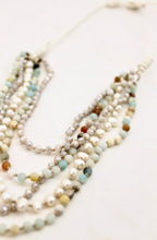 Load image into Gallery viewer, Freshwater Pearl Hand Knotted Short Necklace on Genuine Leather -Layers Collection-NLS-Surf
