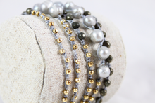 Load image into Gallery viewer, Hand Knotted Convertible Crochet Bracelet or Necklace, Pearls, Pyrite and 24K Plate Nuggets Mix - WR5-Luxury