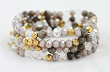 Load image into Gallery viewer, Semi Precious Stone and Crystal Mix Luxury Stack Bracelet - BL-Darling Lg
