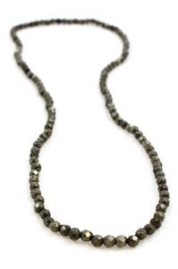 Faceted Pyrite Stretch Short Necklace or Bracelet - NS-PY