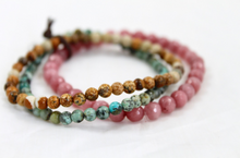 Load image into Gallery viewer, Jasper, African Turquoise Mix Stretch Luxury Stack Bracelet - BL-4016
