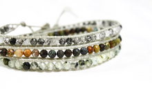 Load image into Gallery viewer, Marlow - Mini Semi Precious Stone Vegan Waxed Leather Wrap Bracelet