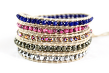 Load image into Gallery viewer, Pitaya - Bright Mix of Semi Precious Stone Wrap Bracelet