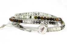 Load image into Gallery viewer, Marlow - Mini Semi Precious Stone Vegan Waxed Leather Wrap Bracelet