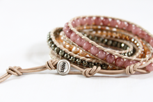Load image into Gallery viewer, Orchid - Pinkish Freshwater Pearl Mix Leather Wrap Bracelet
