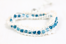 Load image into Gallery viewer, Hand Knotted Convertible Crochet Bracelet or Necklace, Crystals and Stones Mix - WR5-Galadriel