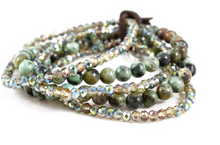 Load image into Gallery viewer, African Turquoise and Crystal Luxury Stack Bracelet - BL-Drizzle
