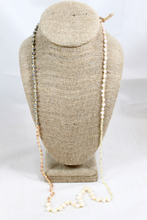 Load image into Gallery viewer, WR5-LotusHand Knotted Convertible Crochet Bracelet or Necklace, Crystals and Pearls Mix -