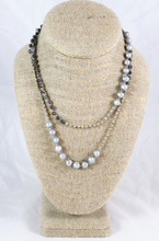 Load image into Gallery viewer, Hand Knotted Convertible Crochet Bracelet or Necklace, Pearls, Pyrite and 24K Plate Nuggets Mix - WR5-Luxury