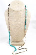 Load image into Gallery viewer, Hand Knotted Convertible Crochet Bracelet or Necklace, Turquoise Mix - WR5-Eclipse