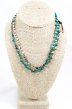 Load image into Gallery viewer, Hand Knotted Convertible Crochet Bracelet or Necklace, Stones Mix - WR5-Nature