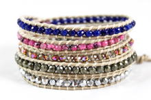 Load image into Gallery viewer, Pitaya - Bright Mix of Semi Precious Stone Wrap Bracelet
