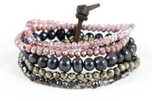 Load image into Gallery viewer, Semi Precious Stone and Freshwater Pearl Mix Luxury Stack Bracelet - BL-Paloma
