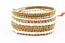 Load image into Gallery viewer, Sand - Light 24K Gold Plate Leather Wrap Bracelet