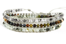 Load image into Gallery viewer, Marlow - Mini Semi Precious Stone Vegan Waxed Leather Wrap Bracelet