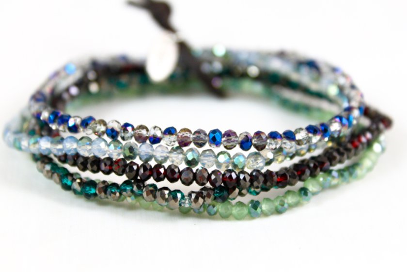 Semi Precious Stone and Crystal Mix Luxury Stack Bracelet - BL-Cricket
