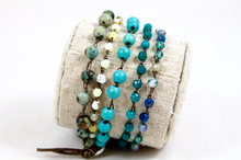Load image into Gallery viewer, Hand Knotted Convertible Crochet Bracelet or Necklace, Stones Mix - WR5-Nature