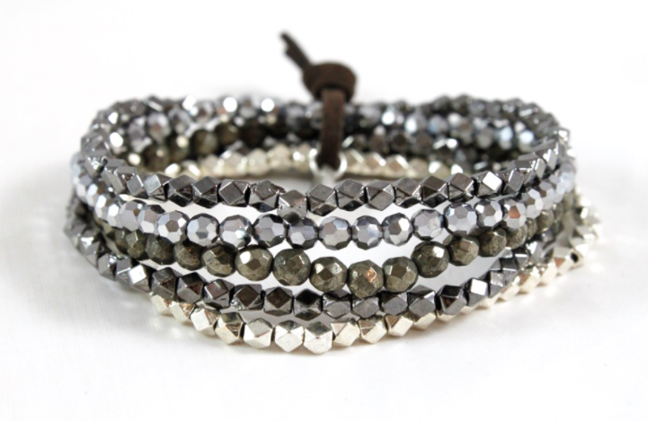 Pyrite Mix Luxury Stack Bracelet - -Precious