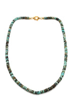 Load image into Gallery viewer, African Turquoise Simple Disc Bead Necklace -French Flair Collection- N2-2268
