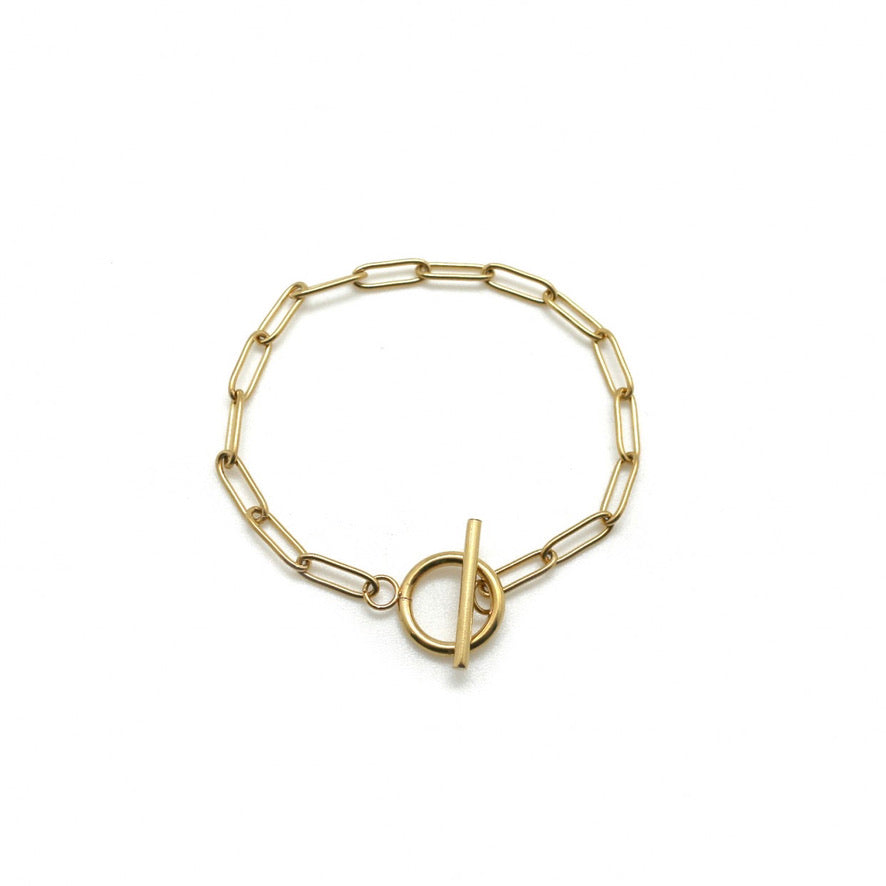 18K Gold Plate Chain Bracelet -French Flair Collection- B1-2071
