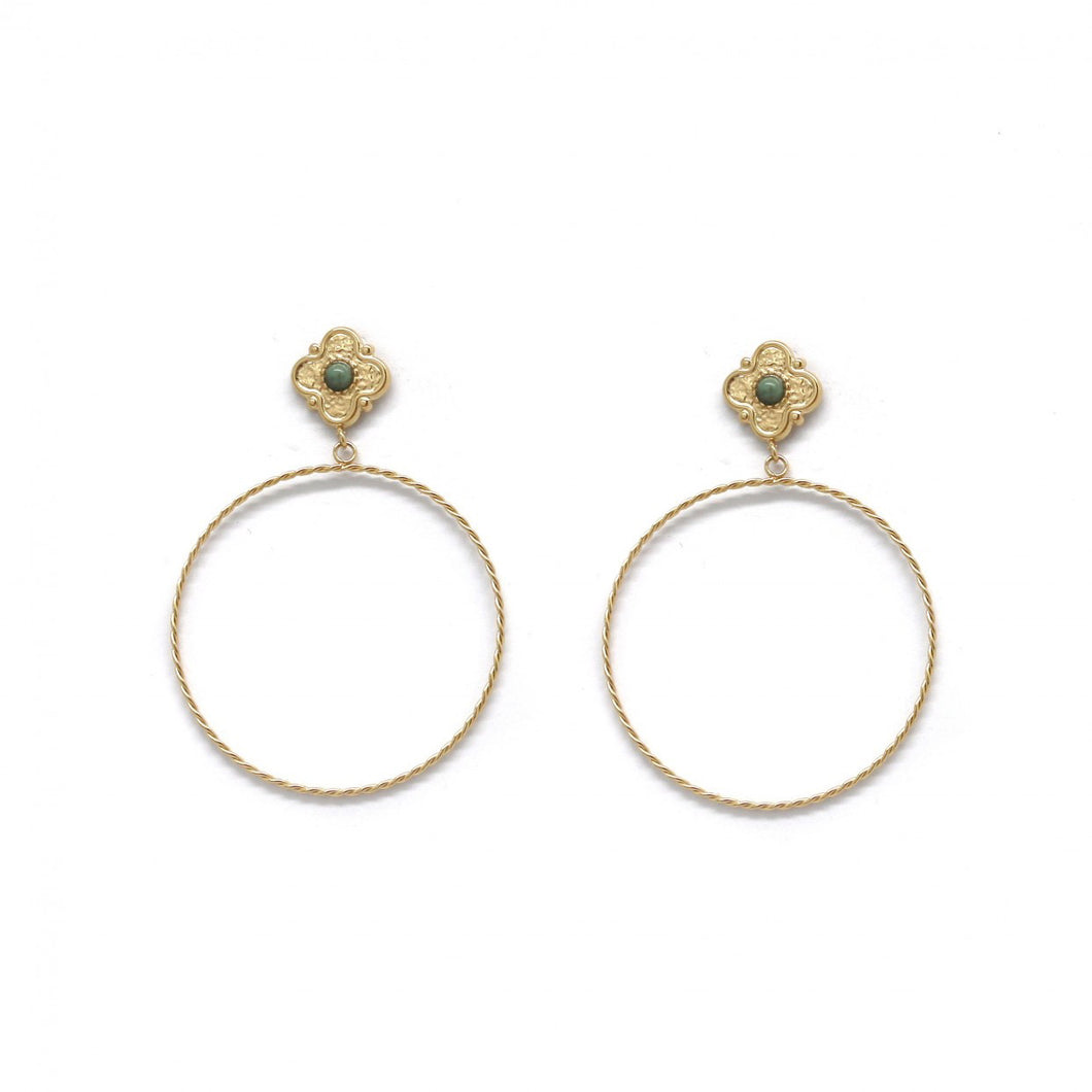 Simple is Best - Plain 24K Gold Plated Circle Earring -French Flair Collection- E4-011