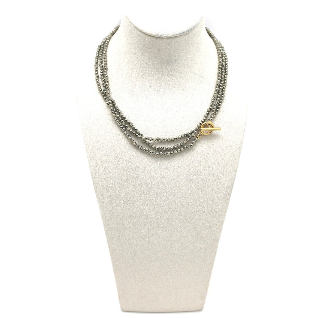 Pyrite Long Necklace or Bracelet -French Flair Collection- N2-2183