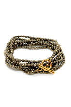 Load image into Gallery viewer, Very Long Faceted Pyrite Necklace or Wrap Bracelet -French Flair Collection- N2-2251
