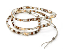 Load image into Gallery viewer, Maycie - Mini Faceted Semi Precious Stone Vegan Wax Leather Wrap Bracelet