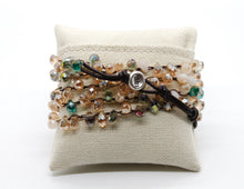 Load image into Gallery viewer, Hand Knotted Convertible Crochet Bracelet or Necklace, Crystals - WR5-034
